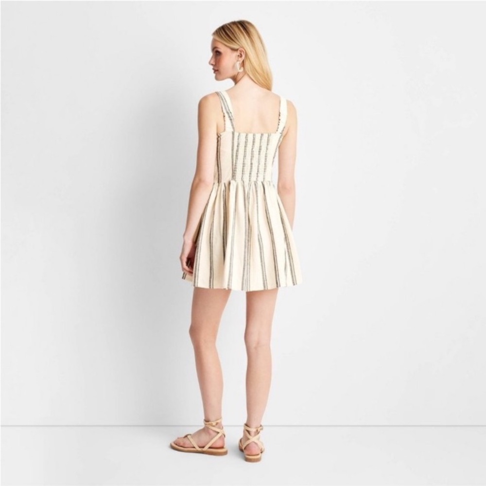 Striped Cream Dress - Picture 4 of 5